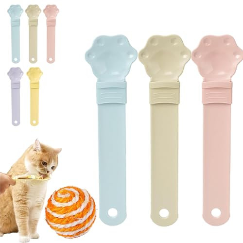 Happy Spoon for Cats, Cat Treat Spoon Squeeze, Happy Spoon Cat Treat Feeder, Cat Strip Squeeze Spoon (3pcs-A)