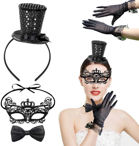 APPCXOKL Sombrero cilíndrico para Hombre y Mujer, Diadema llamativa con Mini Sombrero, Nochevieja, Carnaval y Fiestas de Halloween, Diadema de Cilindro para Todos