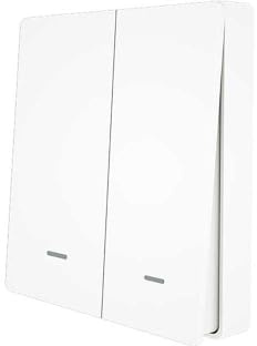 Interruttore RF 433MHz Senza Fili, 2 Tasti, APP Tuya/Smart Life, Wireless da Parete o Telecomando, Installazione con Biadesivo o Scatola 502, Portata Fino a 100m, IP20, Alimentazione CR2032 (Esclusa)