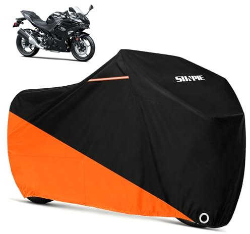 SUNPIE Motorcycle Cover for Kawasaki Ninja 400 500 650 1100SX Z500 Z600 Z650 Z900 Z1100, All Weather Protection Waterproof Outdoor Covers Motorbike Windproof Design UV Resistant Scratch Proof
