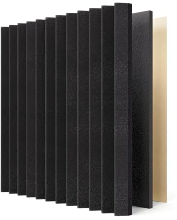 Kuchoow Schallschutz Akustikschaumstoff Wand mit Dämmung Schweres Vinyl, 8 Stück Selbstklebend Akustikplatten Schaumstoffplatte Schalldämmung Schallabsorber für Decke, Tür und Studio, 30 x 30 x 2,6cm