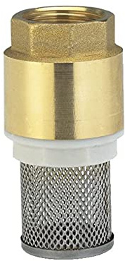 TopHomer Fotventil DN15 / 20/25, 1/2 tum, 3/4 tum, 1 tum BSP kontrollventil i mässing, backventilfjäder, backventil i mässing, mässing, inloppsfilter sil för pump 1 st