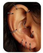 JeryWe 9 piezas de acero inoxidable 16g cartílago pendientes de aro para las mujeres los hombres de la nariz anillo de aro Helix Septo Concha Daith Labio Tragus Piercing Joyería4