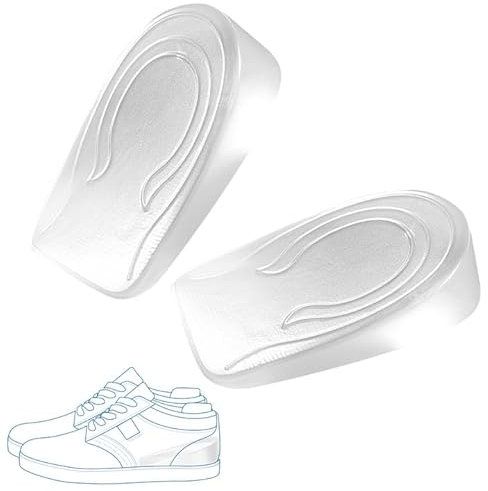 1 Paar Gel Fersenpolster Silikon,Fersenkeil Achillessehne 2cm Height Increase Insoles,Fersensporn Einlagen Gel Achillessehnen Einlagen Fersenpolster Gel,Fersenkissen für Schuhe Damen und Herren