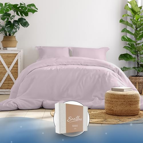 Samthus Bettwäsche 140x200 Baumwolle Satin - Oeko-Tex Made In Green - Himmlisch weicher Schlaf - Bettwäsche-Set mit 1x Bettbezug 140x200 + 1x Kissenbezug 70x90 - Duvet Cover - Rosa Altrosa