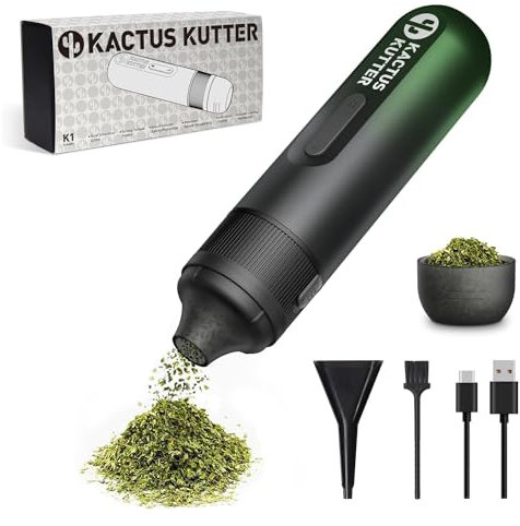 KactusKutter K1 Electric Herb Grinder Battery Powered Automatic Portable Spice Mill for Grinding - Holds up to 1 Gram (Midnight Emerald)