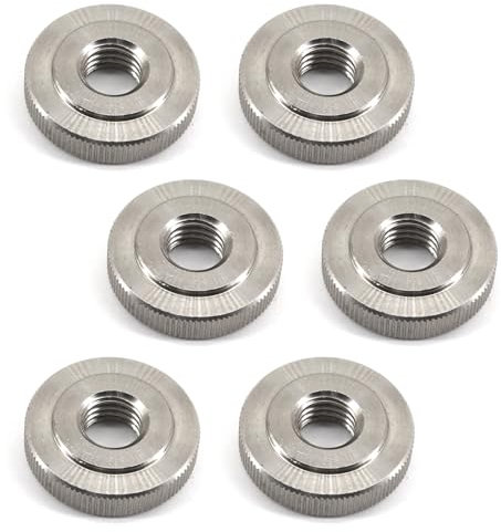 Lot de 6 écrous moletés ronds M10 en acier inoxydable 304 avec filetage métrique - Boutons à vis à main - Écrous de réglage pour pièces d'imprimante 3D