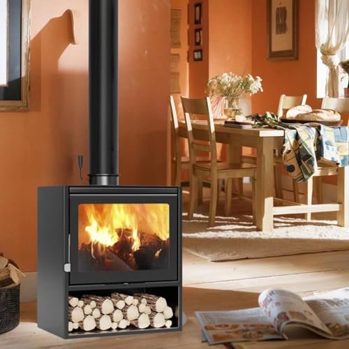 Cheminée avec fenêtre en verre céramique - Pour atelier, cheminée - Four à combustion permanente - Convient pour hôtel, famille d'accueil, villa, café