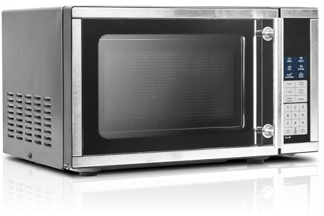 Smad Small Microwave Oven Countertop 0.7 Cu.Ft with Removable Turntable and Child Lock, 700W Mini Microwave Compact with 6 Auto Menus for Apartments, Dorm and Kitchen, Stainless Steel