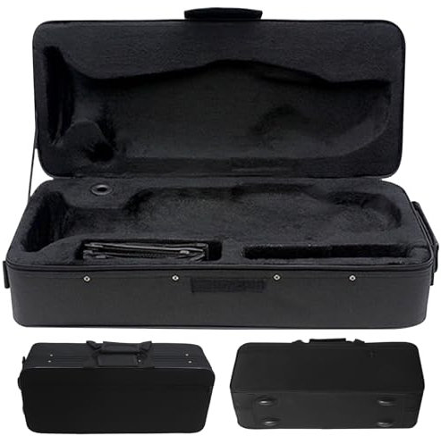 Trompetenkoffer, vibrationshemmende, wasserdichte Gigbag für Trompeten, 3 Fächer mit Tragegurten und Vordertasche, tragbarer Trompetenkoffer-Rucksack aus Oxford-Stoff, 21 x 9 x 6 Zoll, schwarzer Tromp
