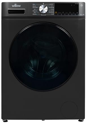 Willow WWDE8514GRY 8kg Washer Dryer 1400 Spin with BLDC Inverter Motor, 15 Programmes, LED Display, Front Loading Washer Dryer Machine - Grey