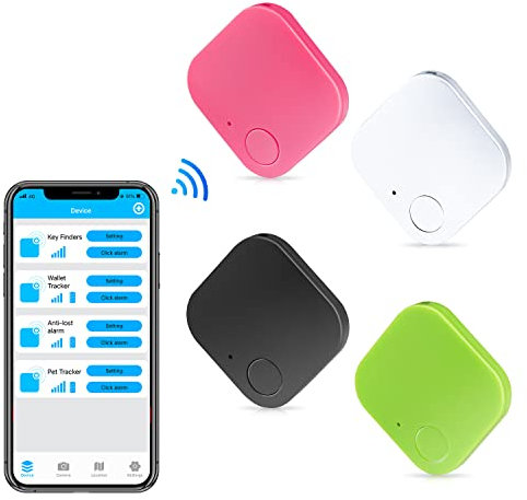 Key Finders，4 Pack Bluetooth Item Locator, Suitable for wallets, pets, luggage, Child locators,Finder Anti-Lost Tag Compatible with Android and iOS
