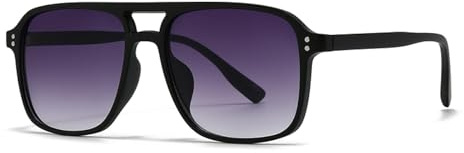 WNCKSQ Retro Square Double Bridge Sunglasses Style Street Style Sunglasses(Gradient Gray)