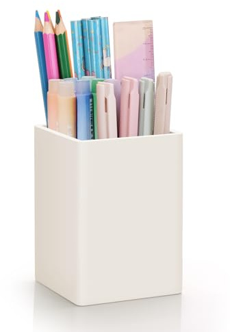 Stifte Organizer,Nordische Eleganz Quadratischer Silikon-Stiftehalter Weicher Minimalistischer Schreibtisch Organizer Wasserdichter Multifunktionaler Bürobedarf Für Zuhause,Kinder und Schule(Beige)