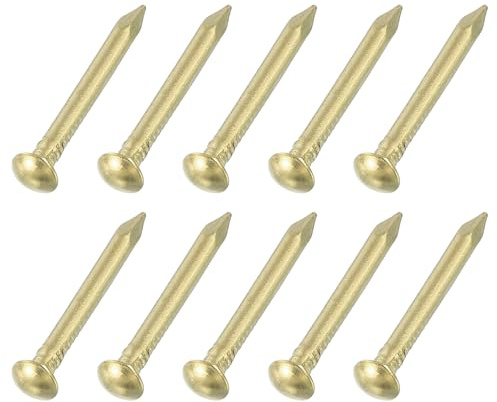 QUARKZMAN 50 Unidades De Clavos Pequeños De Hardware, 1.5 X 15mm Clavo De Cabeza Redonda De Latón Clavo Común De Acabado Para Proyectos De Carpintería Para El Hogar, Dorado