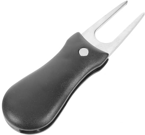 SUPVOX Herramienta Golf Divot Portátil con Tenedor Acero Inoxidable y Mango Plástico Plegable para Reparación Césped Exteriores Marcador de Bola Compacto para Entrenamiento Golfistas
