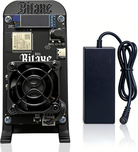 Bitaxe Gamma 601 Solo Bitcoins Miner, 1.2TH/S BM1370 Asic Chip 18W/TH BTC Lottery Crypto Miner with Open-Source System,Plug & Play,Low Noise-Black
