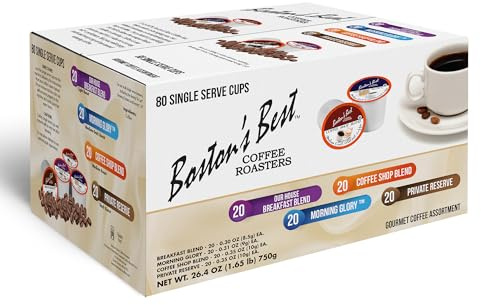Boston's Best Assorted Variety Blends Single Serve K-Cup Coffee, 80 Count (Compatible with 2.0 Keurig Brewers)