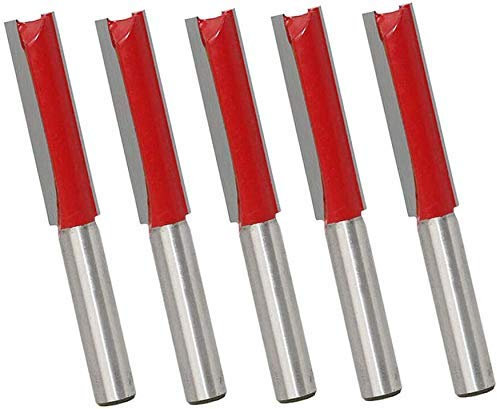 5PCS 1/2'' Shank Double Blade Straight Router Bits Woodworking Cutter Bit Tool Kitchen Worktop Router Cutter Bit