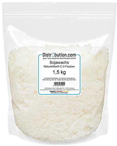 Sojawachs Flocken 1,5 kg NatureWax® C-3 natürliches Wachs für Kerzen gießen Kerzenwachs Kerzenherstellung