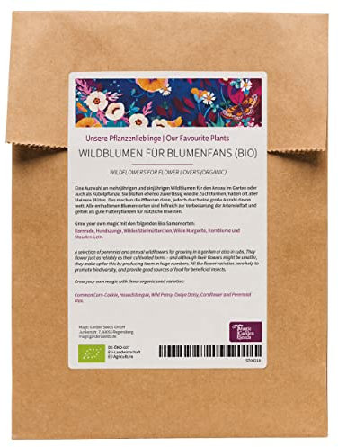 Nuestras plantas favoritas: Flores silvestres para aficionados a las flores (ecológicas) - set de semillas con 6 maravillosas variedades para un frenesí de floración silvestre - ¡te hace feliz!