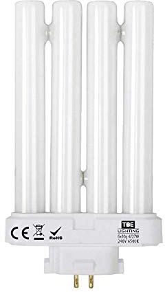 TBE LIGHTING 27w PLS Energy Saving Daylight Bulbs for High Vision Reading Lamps 4-pin GX10Q-4 Quad Tube