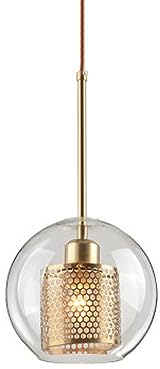 KXKLGWHN Plafonnier encastré, Lampe Suspendue de Style Nordique, Abat-Jour créatif en Verre d'art personnalisé, Base E27 à tête Unique, Bar de Restaurant avec luminaires