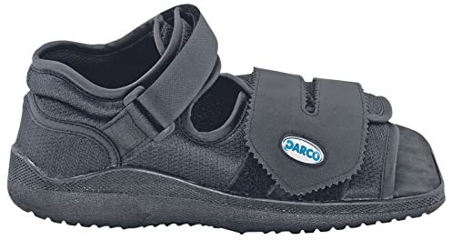 Darco MedSurg Post-Operative Healing Shoe - NHS Supplied Stabilising Post-Surgery Medical Shoe - #1 Pressure Relieving Wound Care Shoe for Left or Right Foot - Black - Men's - Medium