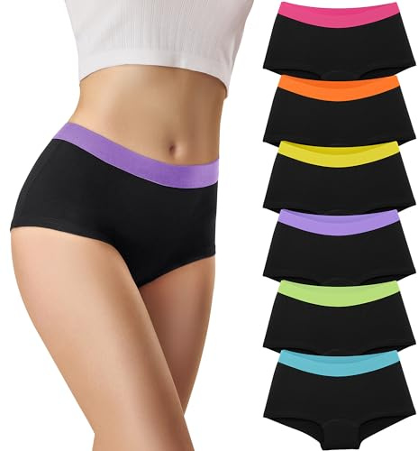 Culotte Femme Coton Culottes Confort Slips Femme Culotte Lot de 6,UNBL-L