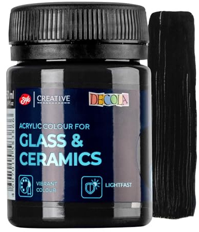 Decola Negro Color Porcelana | 50ml Permanente para Vidrio y Cerámica | Alta Opacidad en Superficies Oscuras | Fabricado por Nevskaya Palitra