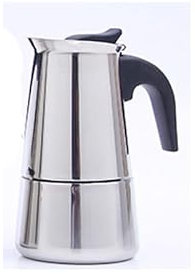 Cafetera espresso de acero inoxidable con percolador superior para estufa de 2/4/6/9 tazas, para café italiano real, olla Moka de 2/4/6/9 tazas, acero inoxidable (A-2 tazas/100 ml)