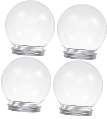 MINAOLULUS 4pcs Clear Plastic Water Globe Christmas Snow Globe Craft Kit for Custom Decorations Easy to Use and Clean for Holiday Projects and