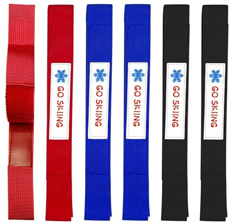 6 Pack Ski Brake Retainers Strap, Hook and Loop Ski Accessory Binding Brake Retainer Bands for Winter for Skis Waxing and Tuning
