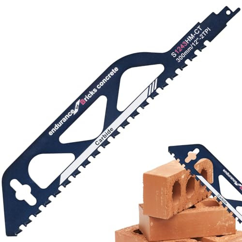 Lame de scie alternative universelle de 30,5 cm, lame de scie sabre recette en carbure de tungstène pour panneaux composites en acier, brique, ciment, béton (30,5 cm)