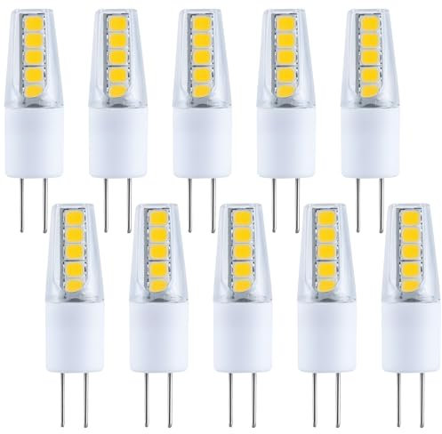 ITALASA 10er Pack G4 LED Lampen,2W Leuchtmitte,Ersatz 20W Halogen,Warmweiß 3000K Birne,12V,Nicht dimmbar