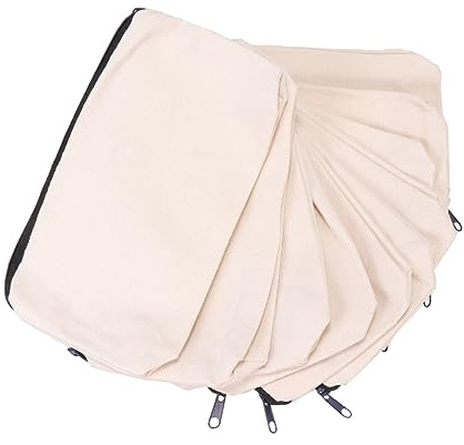 TEMPNAP Astuccio in Tela Beige Cerniera Scorrevole, Grande Capacità, Leggero e Multifunzione per Scuola e Ufficio, Confezione da 10 Pezzi