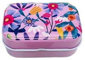 Haione Colorful Flowers Mini Tin Box with Lids for Women Rectangular Iron Pocket Tea Mini Metal Boxes Portable Storage Containers for Candy Coin Key Bead Earplugs Jewelry(#8)