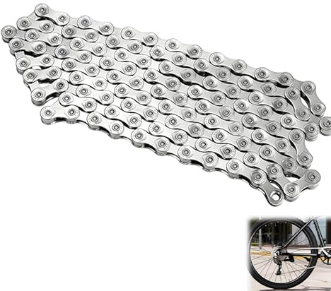 Chaîne de Vélo 9 Vitesses, Chaîne de Vélo 116 Maillons en Acier Résistant pour VTT et Velo de Route, Transmission Fluide et Durable pour Cyclisme 9 Vitesses et 116 Maillons