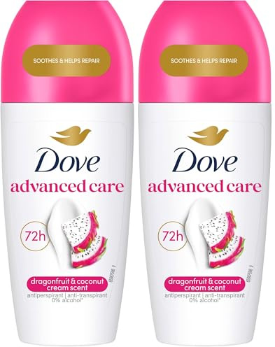 Dove Advanced Care Deodorante Dragon Fruit 72 ore Roll On 50 ml (Confezione da 2)