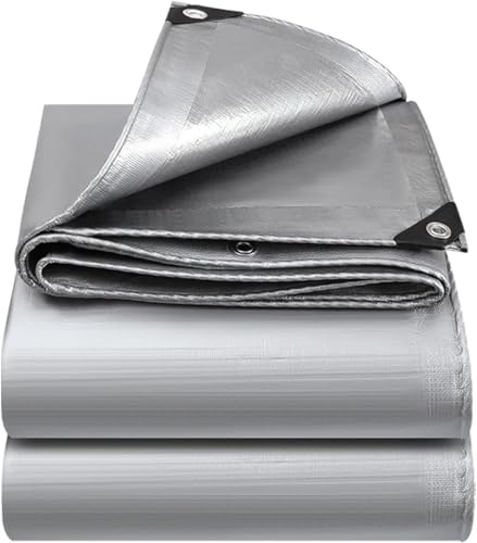 Lona de Cobertura, 3 x 6 m, Plateado, Impermeable con Ojales, 130 g/m², Resistente a los rasguños, a los Rayos UV, antimoho, Lona Multiuso para Muebles de jardín, Madera, Auto