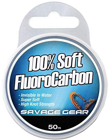 Savage Gear Soft Fluorocarbon Schnur 0,39mm 35m 9,4kg Angelschnur monofil, Fluoro Carbon Schnur, Vorfachschnur, Leader für Vorfächer