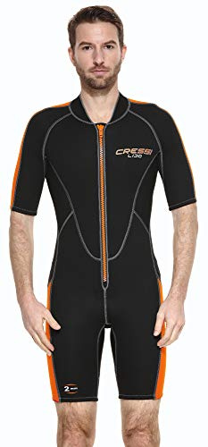 LIDO MAN SHORTY WETSUIT BLACK/ORANGE 2mm L/4