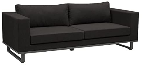 OUTLIV. Miami 2-Sitzersofa Sunbrella Anthrazit/Sooty, hochwertiger Sunbrella Outdoor-Stoff, der Moderne Blickfang in Ihrem Garten oder auf dem Balkon