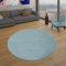 TT Home Wohnzimmer Teppich Kurzflor Unifarbendes Design Modern Und Zeitlos, Farbe: Türkis, Größe:160 cm Rund