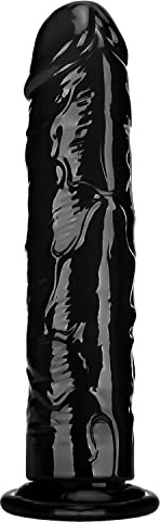 Consolador pequeño, suave y realista, juguete sexual de gelatina transparente con fuerte ventosa para mujeres/hombres/gays, juguete sexual para adultos y juegos (Black, 19 cm)