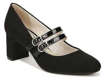 LifeStride Womens True Block Heel Mary Jane Dress Shoe Black 8.5 M