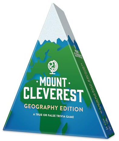 Mount Cleverest® Geography Edition | True or False Trivia Game | Fun Family Card Game Adults & Kids | Party Games Kids Birthday | Travel Games | Gift Boys and Girls | Stocking Filler