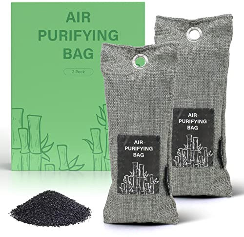 SCENTORINI Charcoal Shoe Deodorizer, Shoe Deodorizer, Bamboo Charcoal Air Purifying Bags, Bamboo Charcoal Odour Eliminator for Kitchen, Car, Closet, 2 x 75 Grams