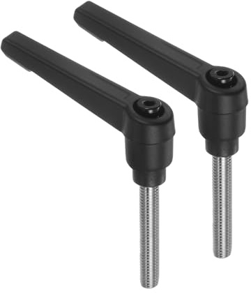 QUARKZMAN 2Pcs Manijas de Palanca de Sujeción M6 x 40mm Perno Roscado Macho de Acero Inoxidable 304 Manijas Ajustables de Liberación Rápida con Pernos de Botón de Trinquete Negro