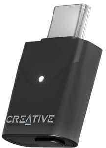 CREATIVE BT-W6 Kabelloser Bluetooth 5.4- und LE-Audiosender mit Snapdragon-Sound, verlustfreiem aptX, geringer Latenz und bis zu 24-Bit/96-kHz-Audio, funktioniert mit PC/Mac/Spielkonsolen